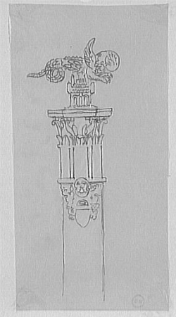 Study of a lion perched on a column, for The Chimeras, and for the Apparition?, Gustave Moreau, between 1850 and 1895