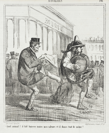 What an animal! He lowers all my values and he still dances., Amédée de Noé, 1867