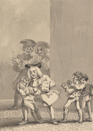 Hogarth Having Been Followed by Barry and a Friend was Caught Backing a Boy to Fight Purposely to Catch His Fearful Countenance, John Thomas Smith, 1817