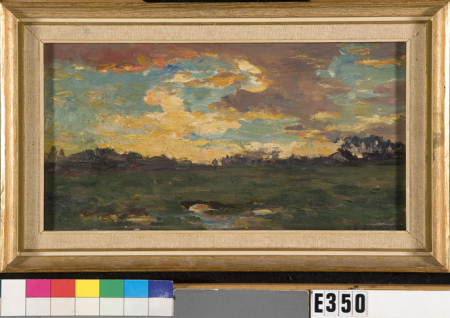 Sunset over the polder, Charles Dankmeijer, between 1900 and 1920