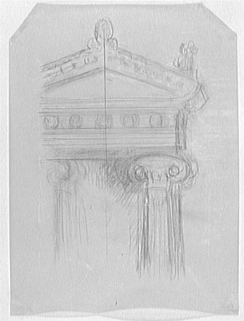 Study of ancient architecture for the Pretenders, Gustave Moreau, between 1850 and 1895