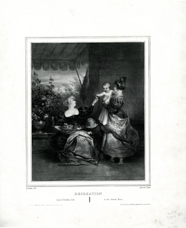 Recreation in the summer pavilion, Achille Devéria, 1831