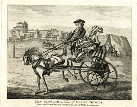 The Gigg, with a view of Epsom Downs, Robert Dighton, 1792
