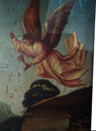 Detail of the Archangel from the panel of the main altarpiece of the Cathedral of Funchal, between 1510 and 1515