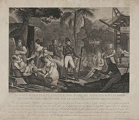 Engraving of Aigleville colony 1819, Charles Abraham Chasselat