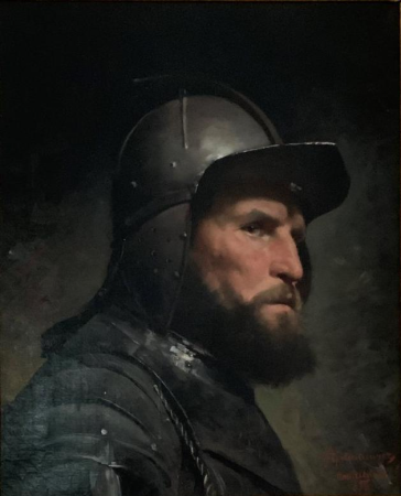 Portrait of a knight in armor, study (Knight in a helmet), Tadeusz Ajdukiewicz, 1875