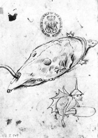 Turtle and a winged demon, Hieronymus Bosch, between 1470 and 1516