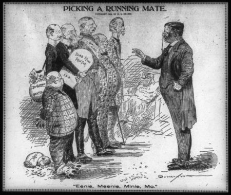 Picking a running mate "Eenie, meenie, minie, mo". LCCN2010645509, Homer Davenport, 1903