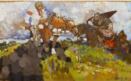 Mikula by Vasnetsov (1917, Yugra), 1917