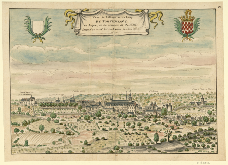 Ancienne vue de l'abbaye de Fontevraud., Louis Boudan, 1699