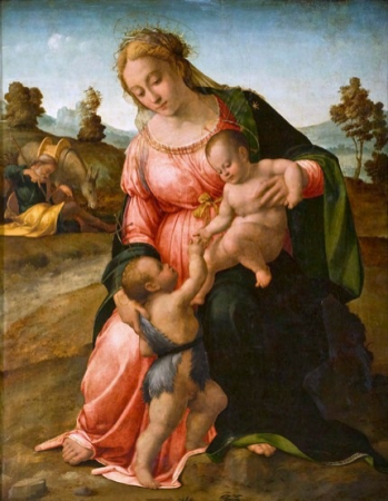 Madonna and Child with St. John the Baptist (Rest on the Flight into Egypt), Francesco Granacci, circa 1515