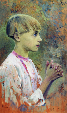 Vision of the child Bartholomaeus (sketch of girl), Mikhail Nesterov