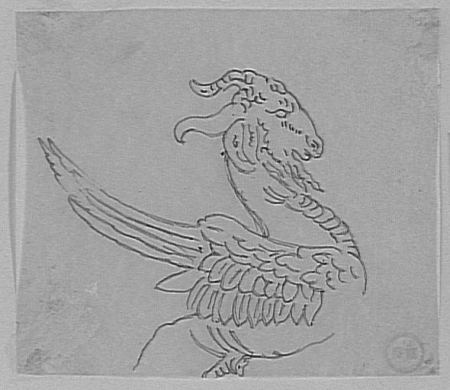 Study of a winged goat, for Les Chimères, Gustave Moreau, between 1850 and 1895