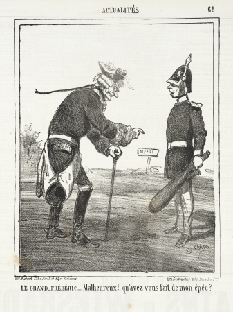 Frederick the Great: Unhappy man! What have you done with my sword?, Amédée de Noé, 1864