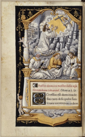 Christ on the Mount of Olives, miniature from a book of hours used in Rome., Étienne Colaud, circa 1528-1535
