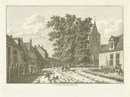 Dorpsgezicht te Biggekerke T' Dorp Biggenkerke (titel op object), RP-P-1908-2301, Jan Bulthuis, between 1786 and 1792