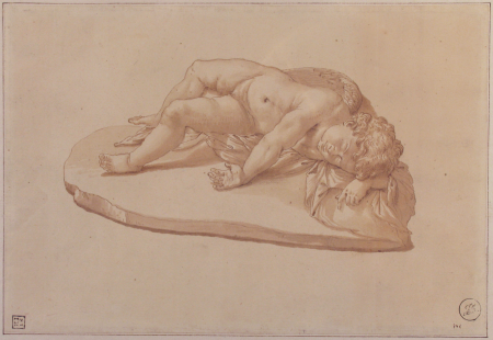 Copy after a Sculpture of the Sleeping Eros Based on an Antique Model (from Cassiano dal Pozzo's 'Paper Museum'), Giovanni Angelo Canini, circa 1630