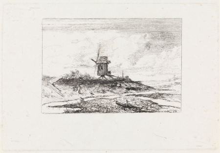 Landschap met molen, RP-P-1937-1569, Johannes Franciscus Hoppenbrouwers, between 1829 and 1866