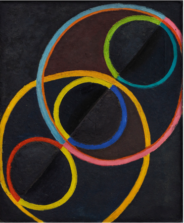 BLACK RELIEF WITH COLOR CIRCLES, Robert Delaunay, Executed in 1930-32.