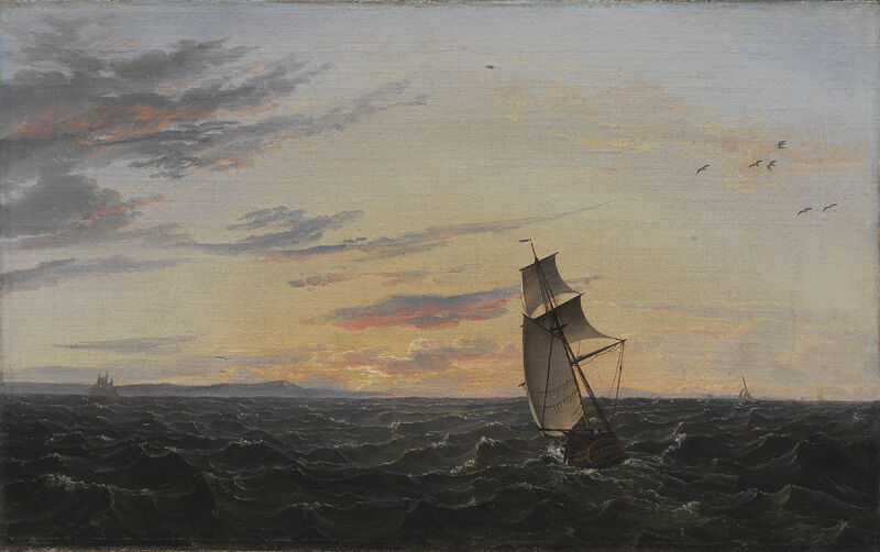 A Seascape. The coast of the Island of Rügen in Evening Light, Johan Christian Dahl, 1818