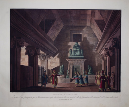 Alessandro Sanquirico - Interno del Santuario (set design for the opera 'Semiramide' by Rossini, La Scala, 1824), Alessandro Sanquirico, circa 1827