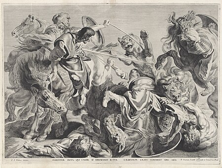 Jacht op leeuwen, RP-P-OB-70.140, between 1644 and 1650