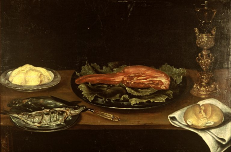 Still life with beef tongue, Jacob van Es, between 1640 and 1666