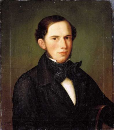 Portrait of Johan Sebastian Welhaven, Carl Peter Lehmann, 1842