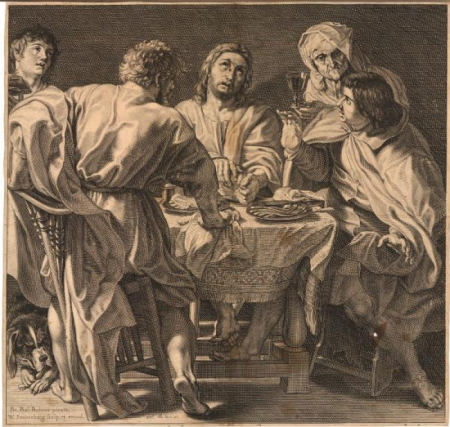 The supper at Emmaus: Christ is recognized while breaking the bread (Luke 24:30-31), Peter Paul Rubens, circa 1611