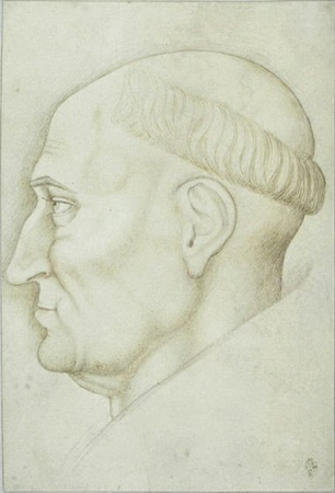 Head of a monk, in profile to the left, Pisanello