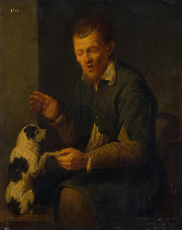 Peasant with a Dog, David Ryckaert III, between 1640 and 1642