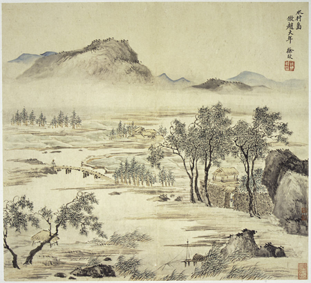 Wang Hui, Yang Jin, Gu Fang, Wang Yun, Xu Mei, antique landscape album on paper, Wang Yun, dated 1692