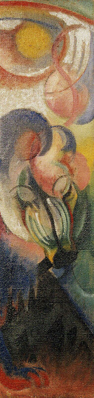 Marc - Middle part of a Three-part Firescreen with Landscape- and Animal-like Elements, 1913, Hoberg, Jansen 226b, Franz Marc
