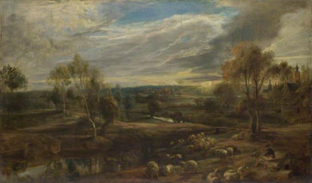 A Landscape with a Shepherd and his Flock, Peter Paul Rubens, circa 1638
