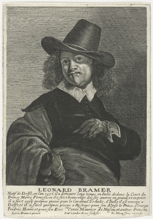 Portrait of Leonard Bramer in Cornelis de Bie's Gulden Cabinet, Antoon van der Does, between 1619 and 1680