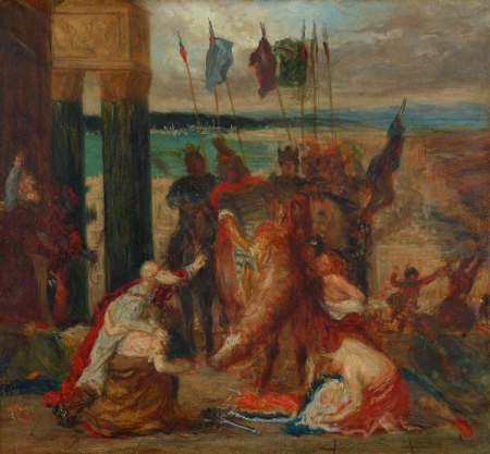 The Entry of the Crusaders into Constantinople (after Delacroix), Edgar Degas, circa 1860