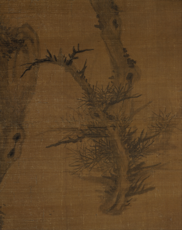 Yuan Wuzhen Old Pine Picture Axis, Wu Zhen, dated 1335