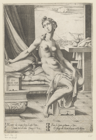 Zelfmoord van Lucretia, RP-P-OB-38.298, Parmigianino, between 1533 and 1567