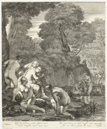 Diana en haar nimfen ontdekt door Actaeon, RP-P-1878-A-825, Cornelis Holsteyn, between 1633 and 1666
