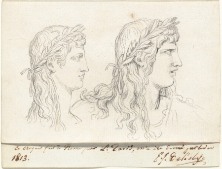 David - Two Studies of the Head of a Young Man Crowned with a Laurel Wreath, 1775-1780, 2019.45.9, Jacques-Louis David, between 1775 and 1780