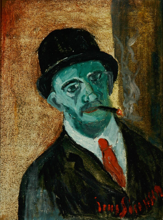 Self portrait with a red tie., Jens Sørensen, between 1905 and 1953