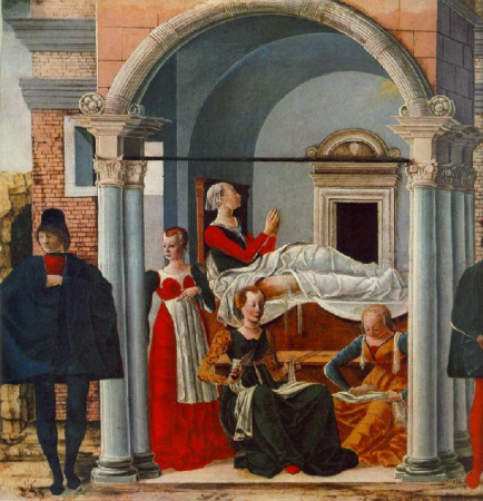 Griffoni Polyptych: Predella (detail), Ercole de' Roberti, between 1472 and 1473