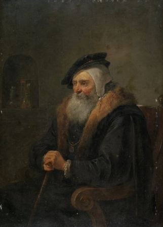 Old man in an armchair, David Teniers the Younger, circa 1650