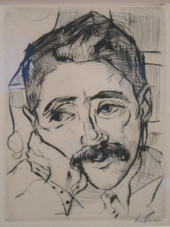 Portrait of Walter Carl by Max Beckmann, drypoint and etching, 1916, Max Beckmann