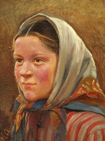 Portrait of a fisher girl., Michael Peter Ancher, between 1867 and 1927