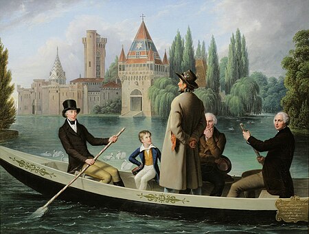 Krafft – Emperor Francis I Ferries a Man Across the Laxenburg Pond, ca. 1837, Johann Peter Krafft, circa 1837