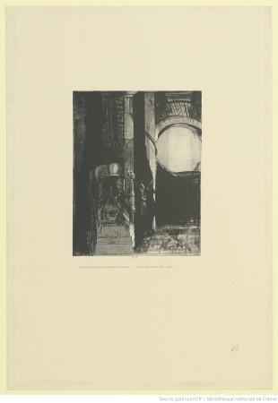 Redon - Et partout ce sont des colonnes de basalte,... La lumière tombe des voutes, btv1b6951109m, Odilon Redon