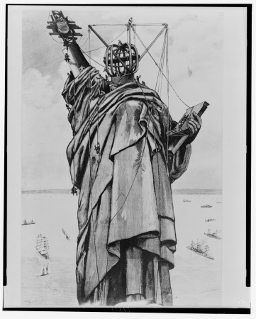 Construction of the Statue of Liberty)- Re-constructing the statue on Bedloe's Island LCCN99614141, Frank Leslie, 1886