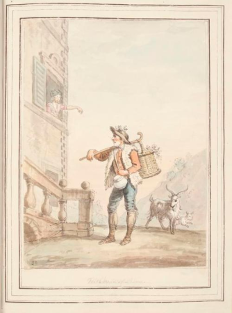 Milkman of Rome, leaf from 'A Collection of Dresses by David Allan Mostly from Nature', 1776