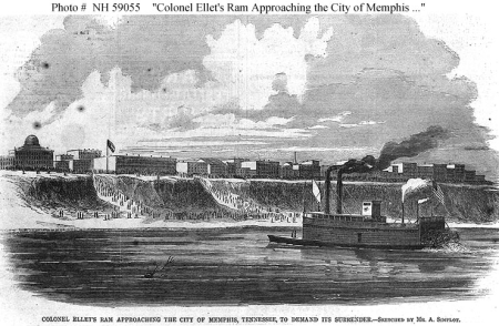 Colonel Ellet's Ram Approaching the City of Memphis, Tennessee, to Demand its Surrender, Alexander Simplot, 6 June 1862